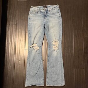 Buckle Black Sky Distressed Flare Jeans